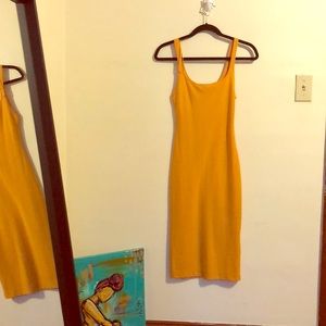 Orange bodycon midi dress